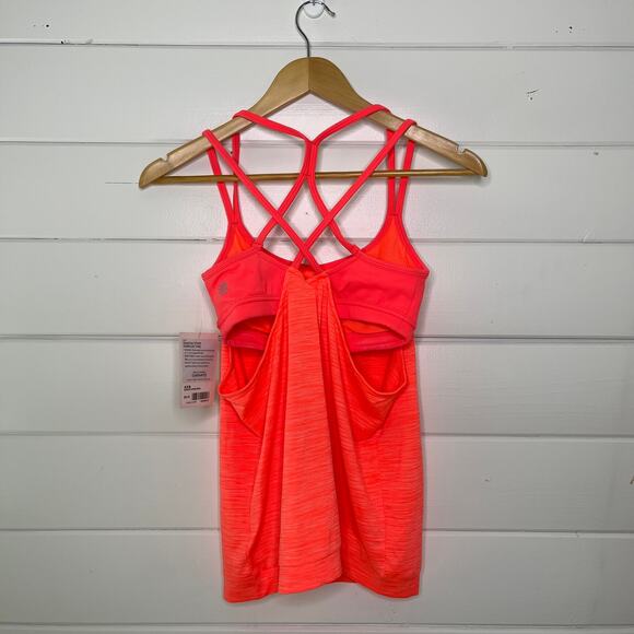 Athleta Energize Tank Top Built In Sports Bra Striped Strappy Scoop Neck XXS - Picture 2 of 6